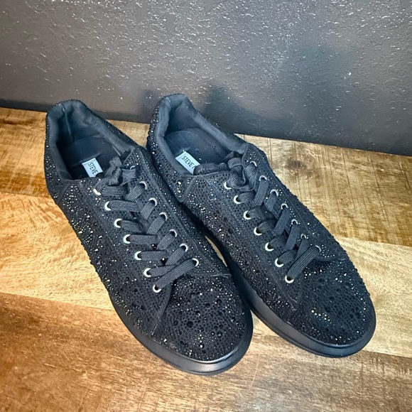 Steve Madden Black Rhinestone Men's Sneakers - Picture 2 of 4